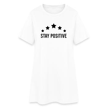 Stay_positive_stars - Robe T-shirt Femme - blanc - Devant