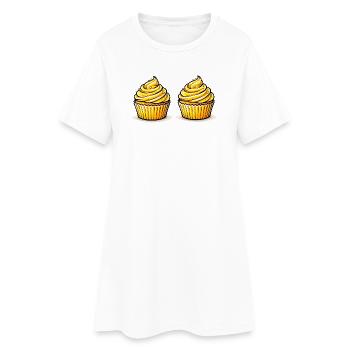 Cupcakes  - Frauen T-Shirt-Kleid - Weiß - Vorne
