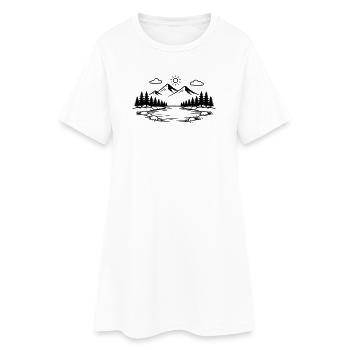 Icône nature des montagnes en plein air - Robe T-shirt Femme - blanc - Devant