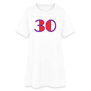 30. 30 ANS. 30e ANNIVERSAIRE. ANNIVERSAIRE 30 ANS. - Robe T-shirt Femme - blanc - Devant