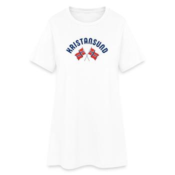 Kristiansund Norwegen-Flaggenemblem - Frauen T-Shirt-Kleid - Weiß - Vorne