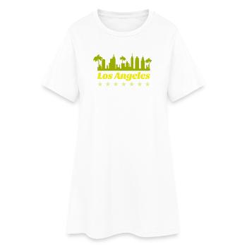 LA Skyline - Frauen T-Shirt-Kleid - Weiß - Vorne