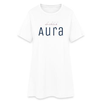 Absichtlich Aura Typo-Print - Frauen T-Shirt-Kleid - Weiß - Vorne