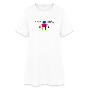 Pixelroboter  - Frauen T-Shirt-Kleid - Weiß - Vorne