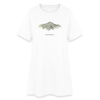 Black Forest Topographic | Vintage Line Art - Frauen T-Shirt-Kleid - Weiß - Vorne