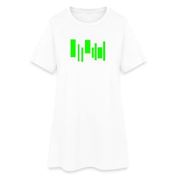 Neon Equalizer Rhythm - Frauen T-Shirt-Kleid - Weiß - Vorne