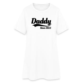 Vater Schwangerschaft schwanger Daddy since 2023 - Frauen T-Shirt-Kleid - Weiß - Vorne