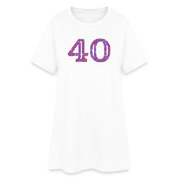 40. 40 JAHRE. 40-JÄHRIGES JUBILÄUM. 40-JÄHRIGES JUBILÄUM. - Frauen T-Shirt-Kleid - Weiß - Vorne