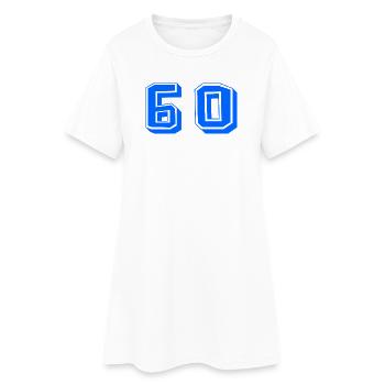 60. 60 ANS. 60e ANNIVERSAIRE. ANNIVERSAIRE 60 ANS. - Robe T-shirt Femme - blanc - Devant