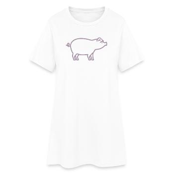 Mignon cochon silhouette ferme minimaliste - Robe T-shirt Femme - blanc - Devant