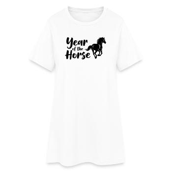 Année du Cheval Lettrage - Robe T-shirt Femme - blanc - Devant