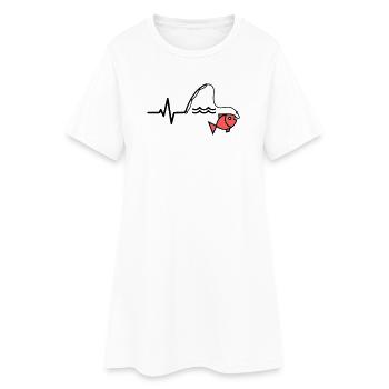 Silhouette du poisson à canne à pêche ECG - Robe T-shirt Femme - blanc - Devant