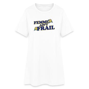 Femme n’est pas fragile - Robe T-shirt Femme - blanc - Devant