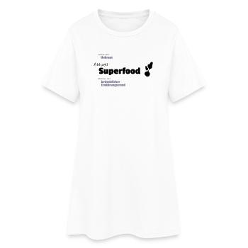 aktuelles Superfood - Frauen T-Shirt-Kleid - Weiß - Vorne