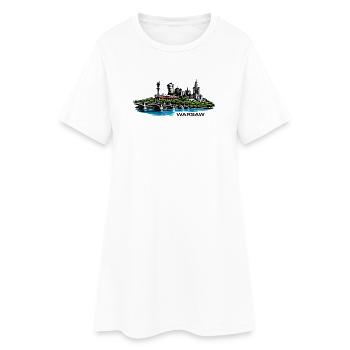 Varsovie - Robe T-shirt Femme - blanc - Devant