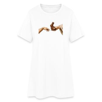 Ostern Die Schöpfung Schokoladenhase Lustige Oster - Frauen T-Shirt-Kleid - Weiß - Vorne