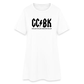 Grillen Chillen Bierchen Killen - Frauen T-Shirt-Kleid - Weiß - Vorne