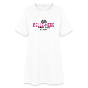 Belle-Mère / Belle Mere / Gendre / Fille / fils - Robe T-shirt Femme - blanc - Devant