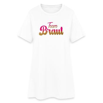 Team Braut! Pink, Gold Glitzer - Frauen T-Shirt-Kleid - Weiß - Vorne