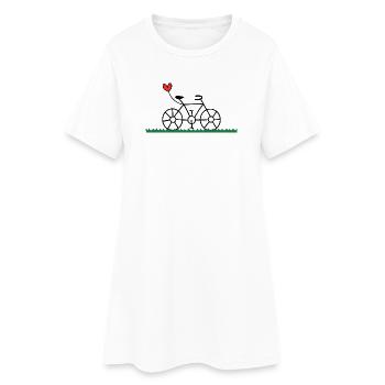 VÉLO. CYCLISME. GO GREEN. ECOLOGIE. ENVIRONNEMENT. - Robe T-shirt Femme - blanc - Devant