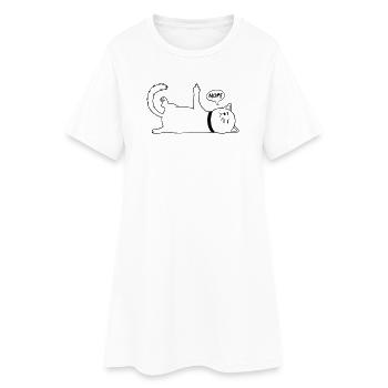 Chat paresseux Chat Lat Lover Propriétaire de chat disant - Robe T-shirt Femme - blanc - Devant