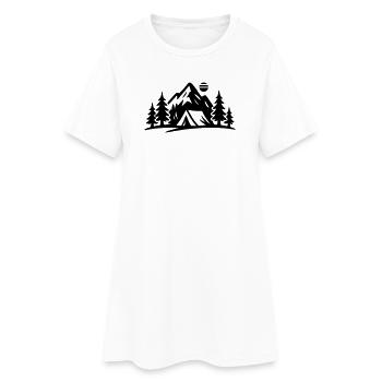Icône extérieure du paysage de tentes - Robe T-shirt Femme - blanc - Devant