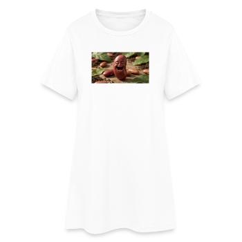 Haricot Rieur Poulet - Robe T-shirt Femme - blanc - Devant