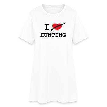 J'aime chasser - Robe T-shirt Femme - blanc - Devant