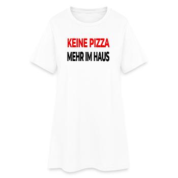 Pizza - Frauen T-Shirt-Kleid - Weiß - Vorne