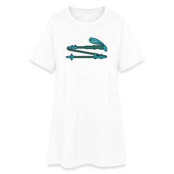 Bâtons de randonnée légers - Robe T-shirt Femme - blanc - Devant