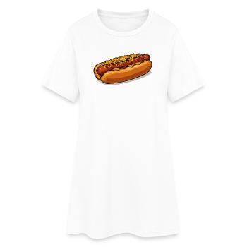 Illustration de hot-dog couvert de fromage - Robe T-shirt Femme - blanc - Devant