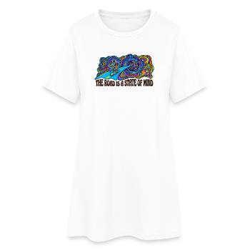 Road Is A State Of Mind Trippy Shirt - Frauen T-Shirt-Kleid - Weiß - Vorne
