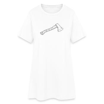 Illustration de hache en bois dessinée à la main - Robe T-shirt Femme - blanc - Devant