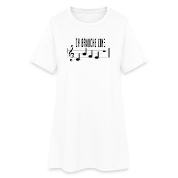 Ich brauche eine Cafe Pause für Musiker Noten - Frauen T-Shirt-Kleid - Weiß - Vorne