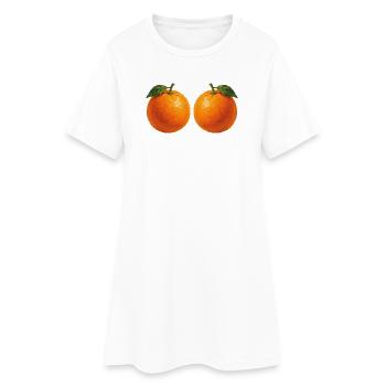 Aquarelle des Deux Oranges - Robe T-shirt Femme - blanc - Devant