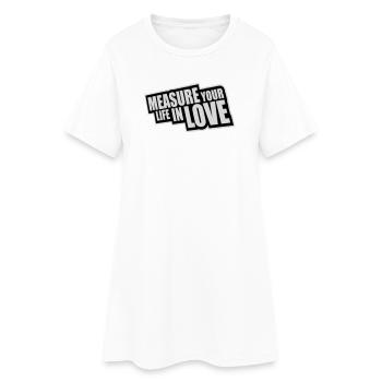 Measure Your Life In Love Inspirierend Liebe Logo - Frauen T-Shirt-Kleid - Weiß - Vorne