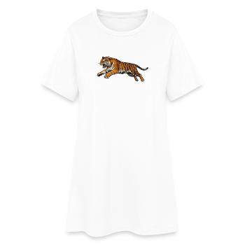 Tiger Retro Art Style - Women’s T-Shirt Dress - white - Front