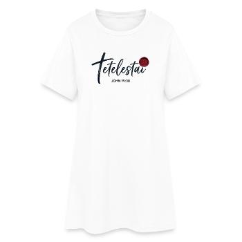 Tetelestai - Jean 19:30 - Croix de calligraphie - Robe T-shirt Femme - blanc - Devant
