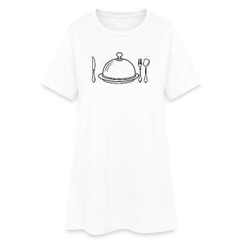 Je mange, donc je suis - Robe T-shirt Femme - blanc - Devant