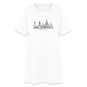 Hannover Skyline – Line Art - Frauen T-Shirt-Kleid - Weiß - Vorne