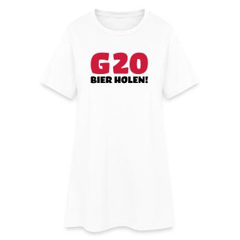 Bier holen Humor - Frauen T-Shirt-Kleid - Weiß - Vorne