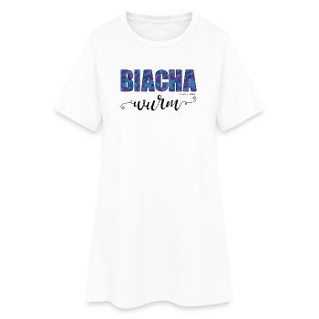 Biachawurm - Bücherwurm, Österreichischer Dialekt - Frauen T-Shirt-Kleid - Weiß - Vorne