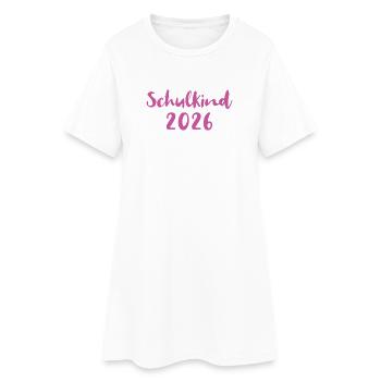 Schulkind 2026 - Frauen T-Shirt-Kleid - Weiß - Vorne