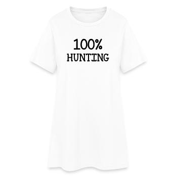 100 % chasse - Robe T-shirt Femme - blanc - Devant