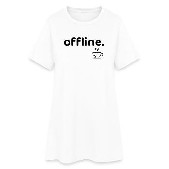 Offline Minimal Coffee Aesthetic Shirt - Women’s T-Shirt Dress - white - Front
