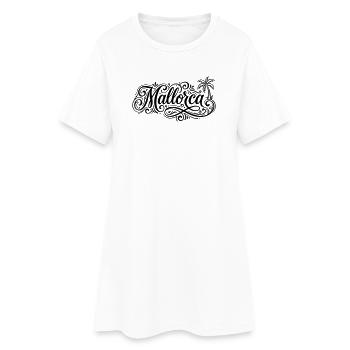 Mallorca Schrift Palmen - Frauen T-Shirt-Kleid - Weiß - Vorne