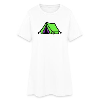 Festival Tent Camping Icon - Women’s T-Shirt Dress - white - Front