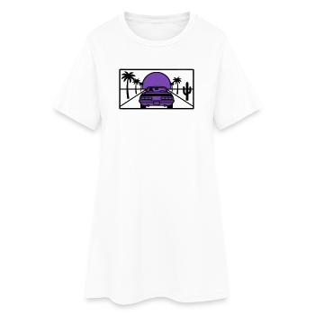 Night Driving Highway Graphic - Women’s T-Shirt Dress - white - Front