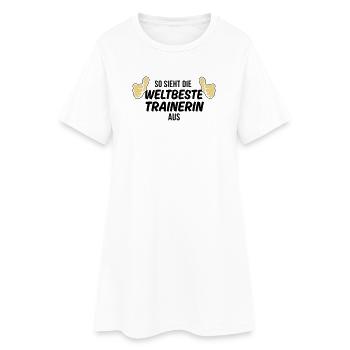 die weltbeste trainerin - Frauen T-Shirt-Kleid - Weiß - Vorne