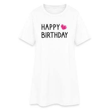 ALLES GUTE ZUM GEBURTSTAG ALLES GUTE ZUM GEBURTSTAG. JAHRESTAG. - Frauen T-Shirt-Kleid - Weiß - Vorne